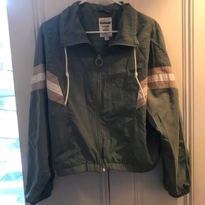 Green Garage Windbreaker Bomber Jacket